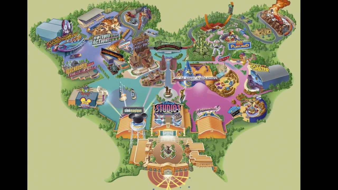 Walt Disney Studios Park - Interaktiver Parkplan - YouTube