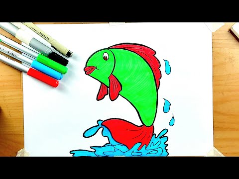 Fish Drawing and Coloring || Fish Drawing 🐟 😍 
