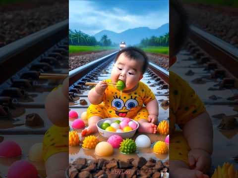 ❤️ Evolution of Baby: Train Attack on Baby for Food Eating #cat #cute #love #shorts BabyLos 106
