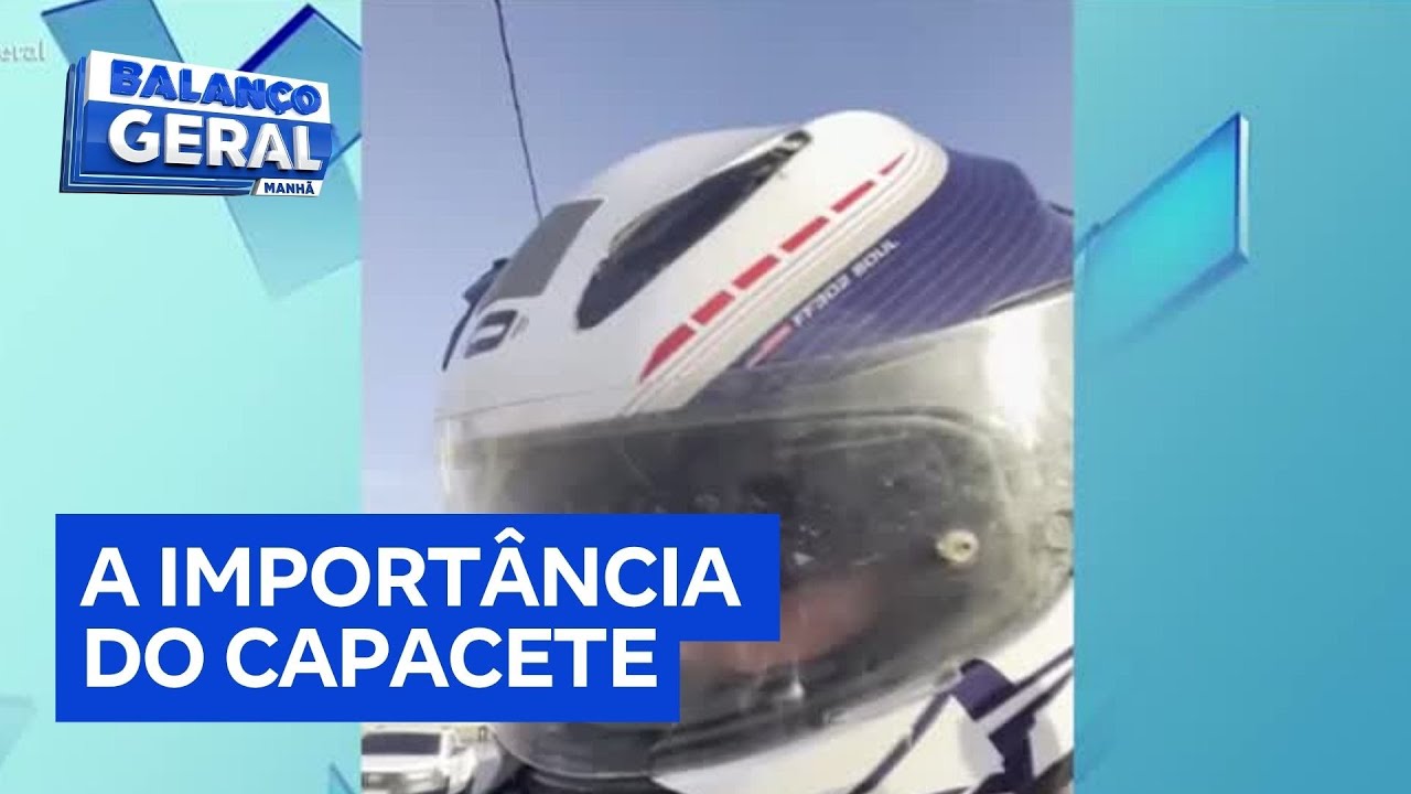 Motociclista escapa de acidente grave graças ao uso do capacete