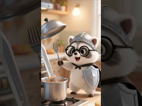 ¡CABALLERO GIGANTE en la COCINA! Duelo Épico con Cucharón 🥄 #BibiyAbuela #elgato #Shorts #Caballero