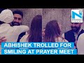 Abhishek Bachchan trolled for laughing at Rajan Nanda's prayer meet