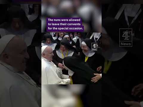 Pope swarmed by joyful nuns