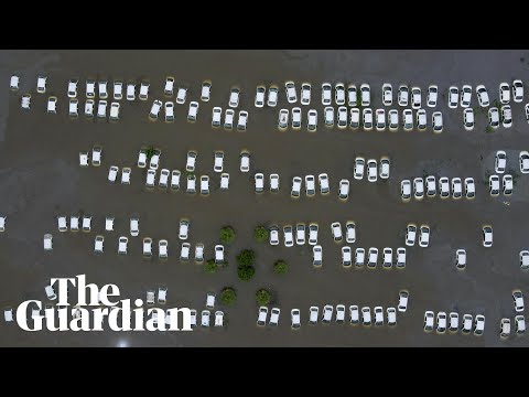 Rows of cars submerged as heavy rains pound India