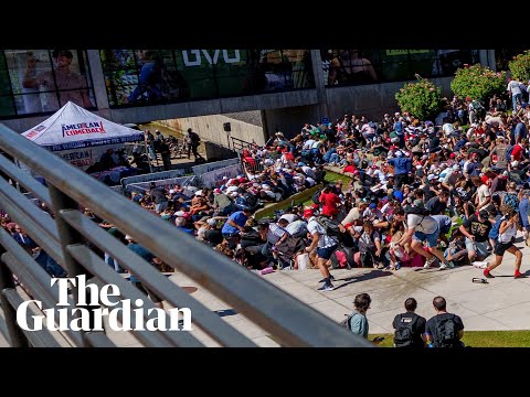 'Screaming and running': witnesses describe crowds at Charlie Kirk shooting