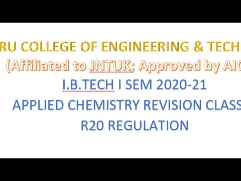 APPLIED CHEMISTRY REVISION CLASSES FOR AI&DS-06