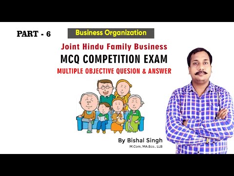 Joint Hindu Family Business – #Mcq Test – Multiple Q & A – #businessorganization – #Bishal  – Part_6