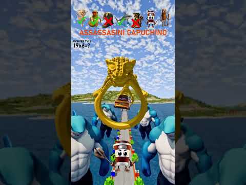 Italian brainrot cars vs Thanos lucky rings Beamng drive #shorts