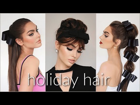 3 HEATLESS Holiday Hairstyles with Bows🎀 jackie wyers