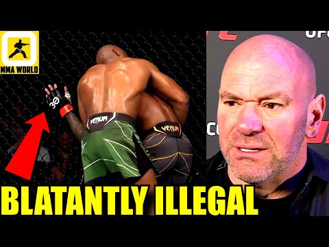 Dana White reacts to Leon Edwards grabbing the fence to prevent being taken down by Usman,UFC 286