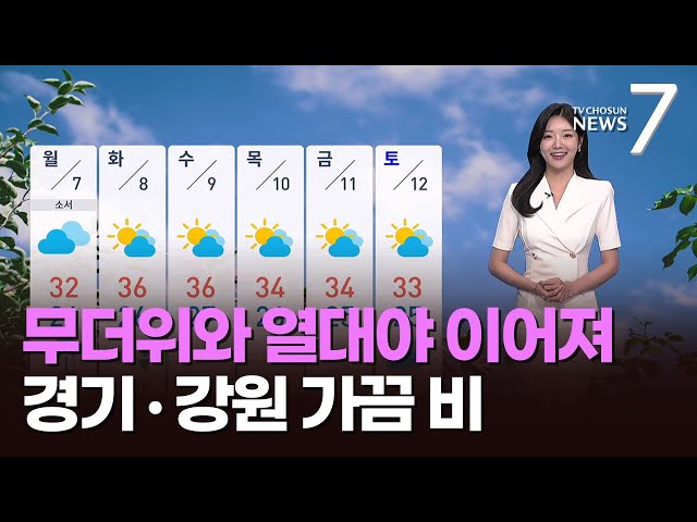 [날씨] 무더위와 열대야 이어져…경기.강원 가끔 비 [뉴스7]