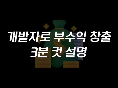 개발자로 이뤄낼 수 있는 수익화 루트 대공개 (개발자 부업의 세계)