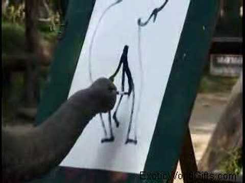 Słoń maluje obraz