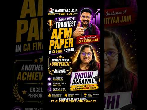 The Toughest AFM Exam Had a Winner! 🌟 Riddhi Agrawal | CA Final May 2026 | Aadiityaa Jain
