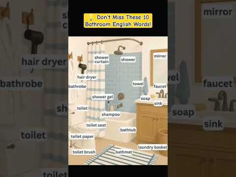 🔥 You Know These Bathroom Things in English? 😲 Let’s See!#bathroomvocabularyb#englishlearning