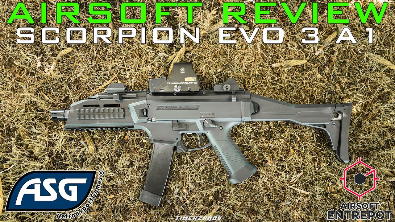 Airsoft Review #362 ASG Scorpion EVO 3 A1 AEG - Un SMG performant ! (Airsoft Entrepot) [FR]