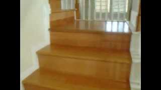 3" lumber liqudaters Hardwood flooring steps installed - YouTube