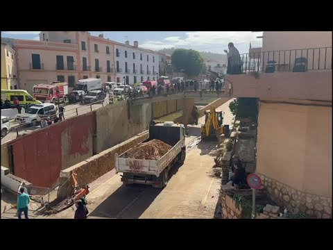 Clean-up operation in Letur after deadly flooding in Spain | AFP