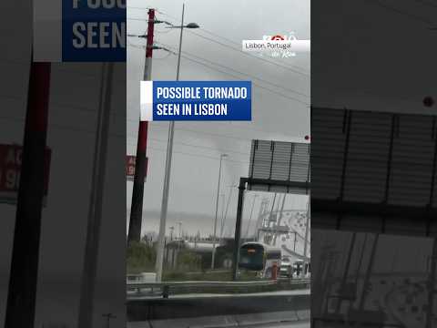 Potential tornado caught on video in Lisbon.  #skynews