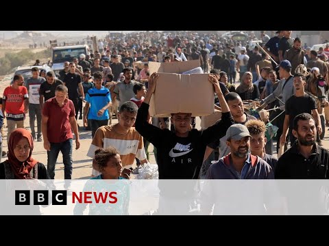 Dozens injured by Israeli gunfire as crowds overwhelmed Gaza aid site, UN says | BBC News