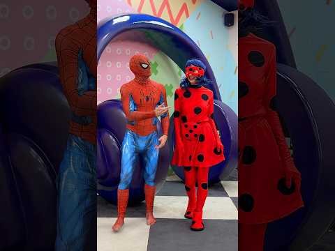Spider-Man and Ladybug were hilariously scared😂#spiderman