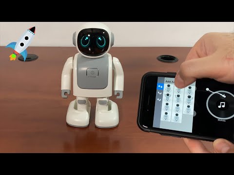 video روبيرت مكبر صوت على شكل روبوت آلي راقص قابل للتحكم بتطبيق جوال