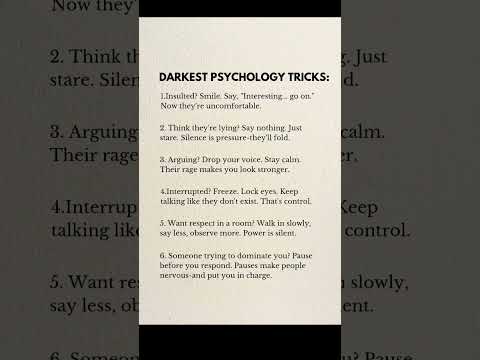 The Darkest Psychology Tricks People Use Without You Noticing #psycholog facts
