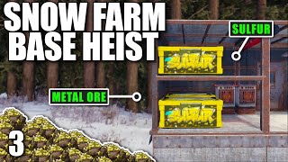 YouTube thumbnail for aloneintokyo's video titled 'I RAIDED CLANS FARM BASES IN THE SNOW FOR THEIR SULFUR | Solo Rust'