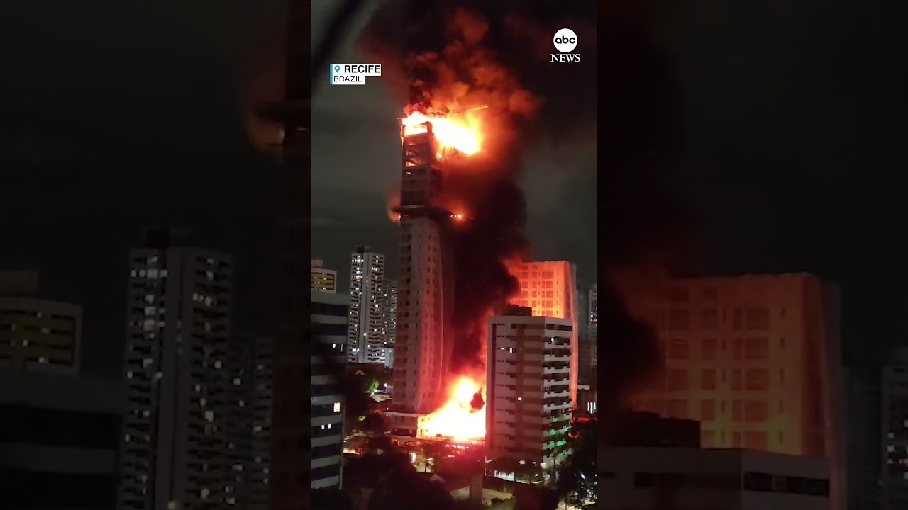 High-rise building engulfed in flames in Brazil - ABC News