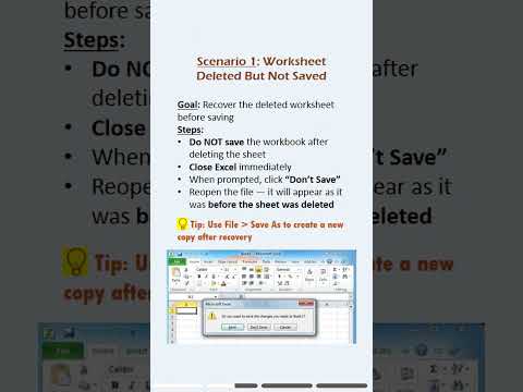 Accidentally deleted your Excel worksheet or file? Don’t panic! #excelworksheet #dataloss