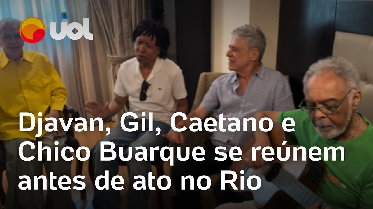 Caetano Gilberto Gil Djavan e Chico Buarque se reúnem antes de ato no Rio contra PEC da Blindagem