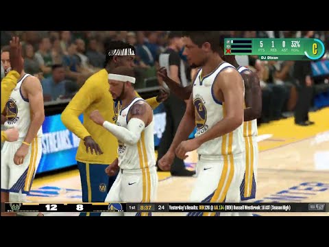 NBA 2K25 My CAREER - 20 PTS - WARRIORS vs BUCKS | 1st Half | Gameplay | DJ DIXON PG#11 #warriors #hd