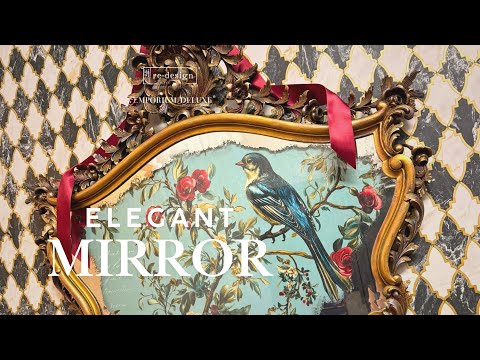How to Create Custom Wall Decor from a Thrifted Mirror | Decoupage DIY
