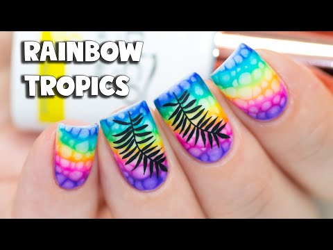 Rainbow Tropical Nail Art with Indigo Glass Collection