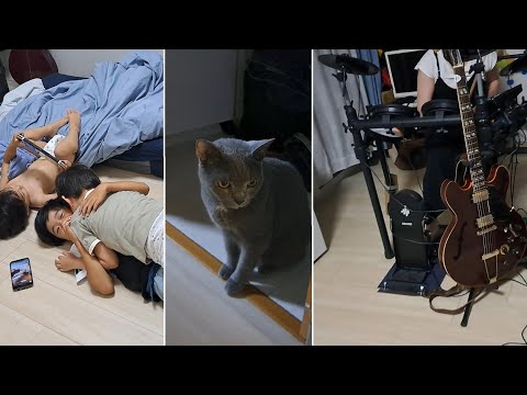 三兄弟は部屋を奪うし、すずは困ってるし、ママはドラムだし、高級ギターは裸だし