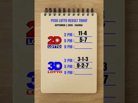 Lotto Result Today 5pm Draw September 1, 2026 PCSO #lottoresulttoday #5pmlottoresult #lotto