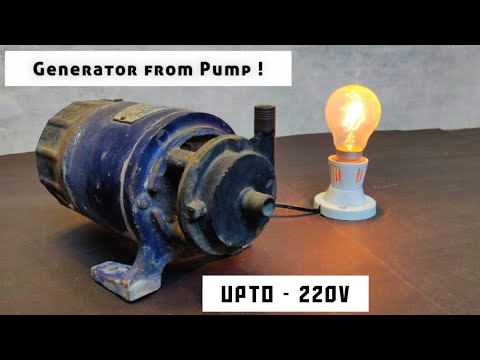DIY 150 Volts Electric Dynamo Generator from Old Water Pump 300 Watts