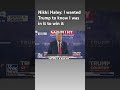 Nikki Haley responds to Trumps claims she betrayed him #shorts  - 00:55 min - News - Video