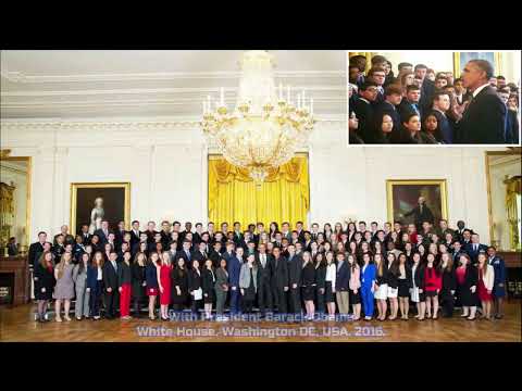 Mahishan is honored by President Barrack Obama at the White House- Student Leadership award- in 2016