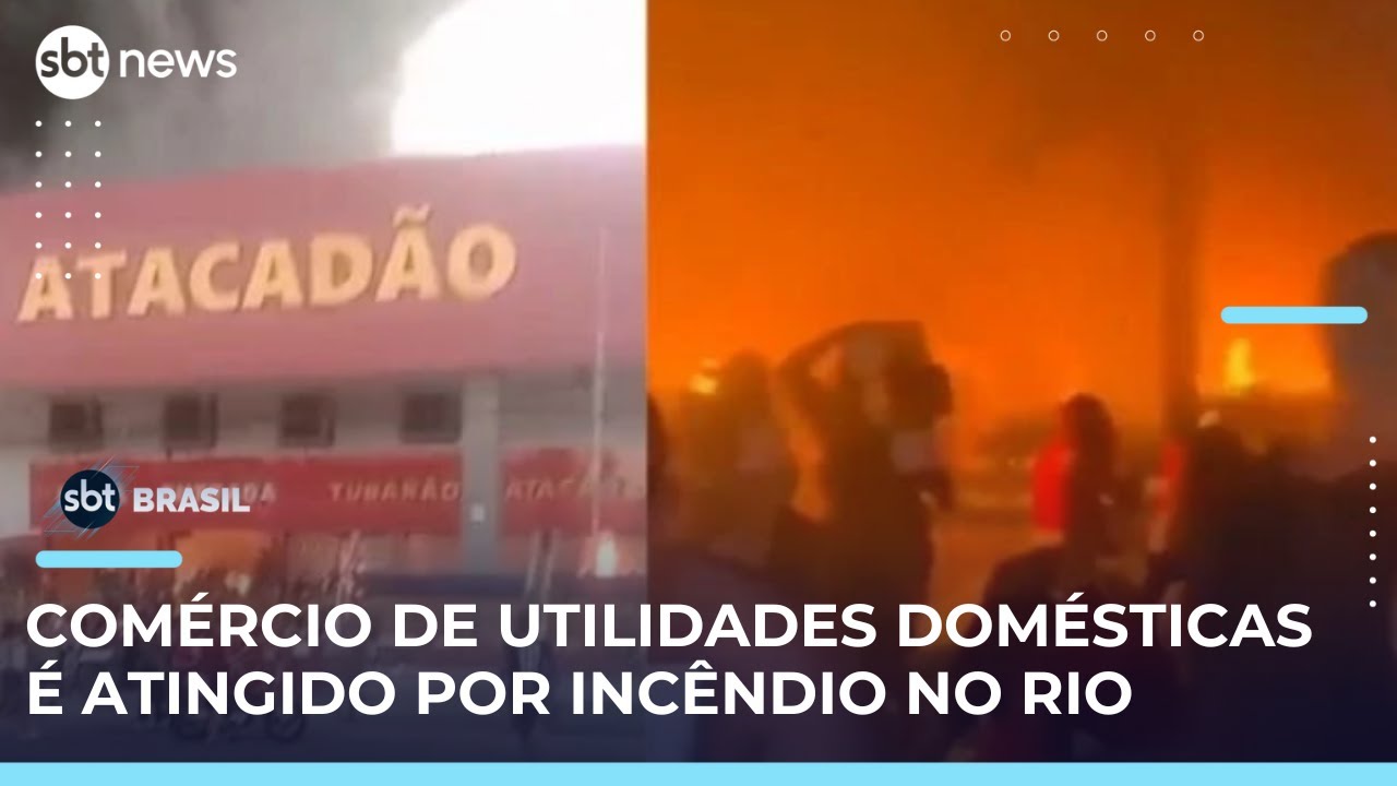 Incêndio de grandes proporções atinge loja em Duque de Caxias RJ | SBTBrasil
