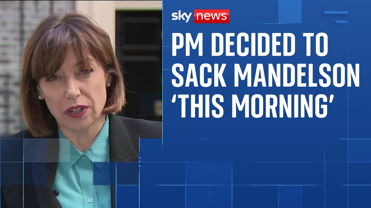 PM made decision to sack Mandelson jointly with Yvette Cooper this morning