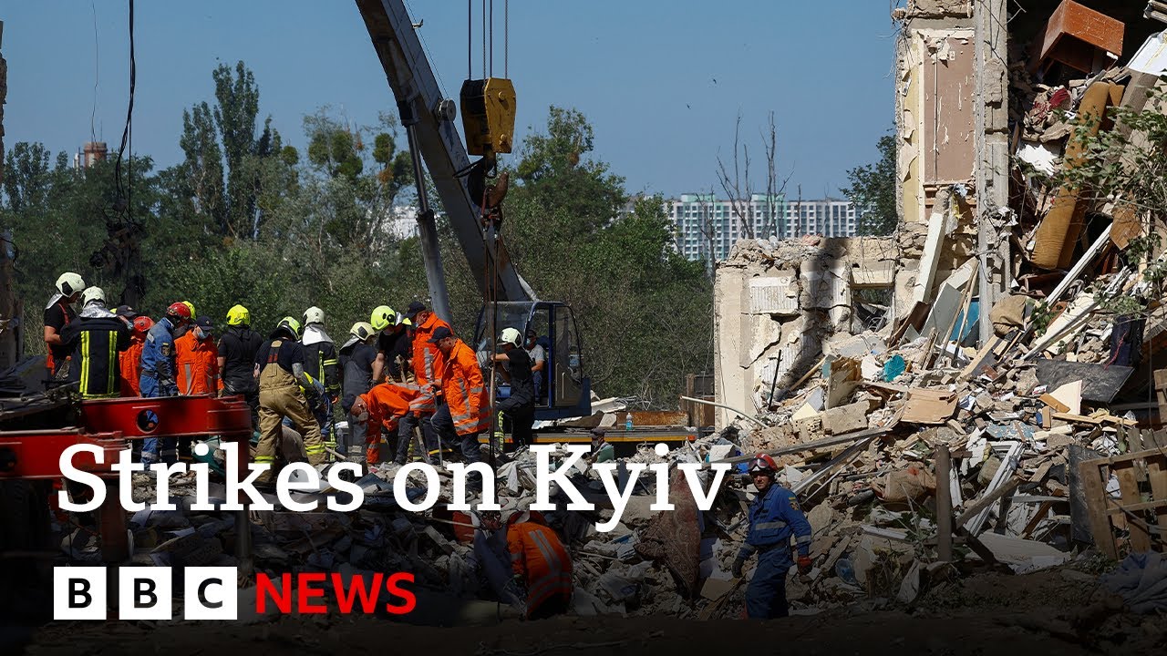 Death toll rises after Russian strikes on Ukraine capital Kyiv | BBC News