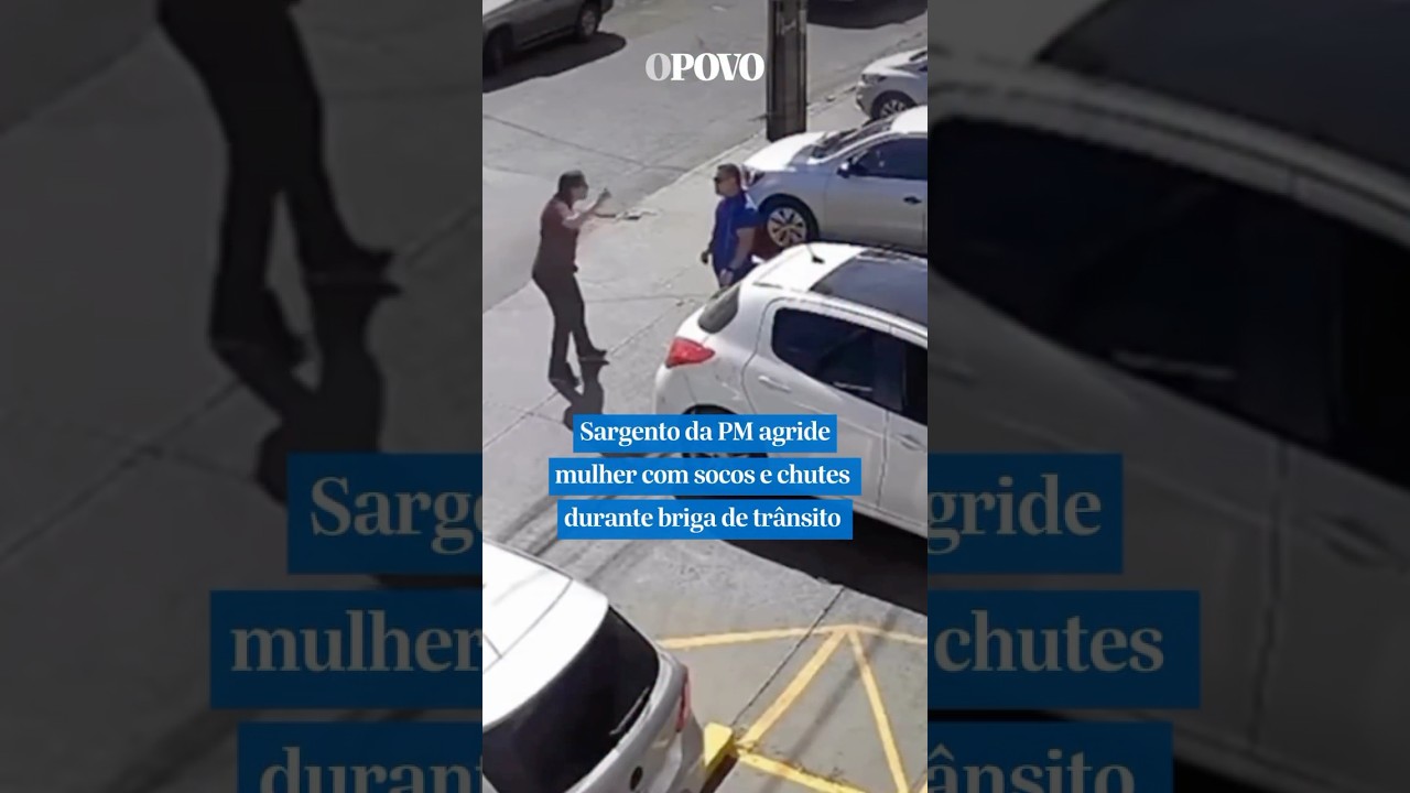 #Sargento da PM agride #mulher com socos e chutes durante #briga de trânsito #shorts #noticias