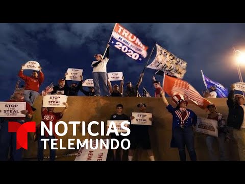 Seguidores del presidente Trump se concentran a las afueras de centro de conteo de votos en Nevada