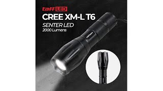 Pratinjau video produk TaffLED Paket Senter LED Cree XM-L T6 + Baterai 18650 + Charger - E17