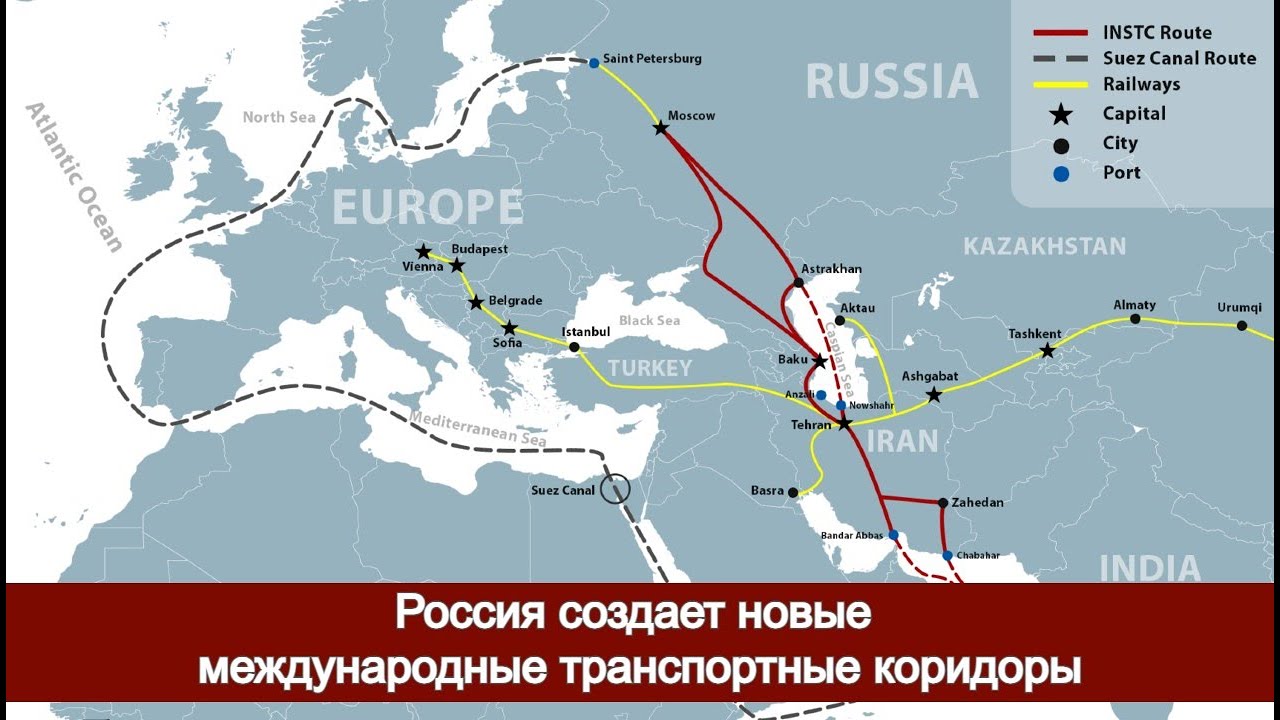 Россия создает новые международные транспортные коридоры