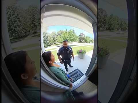 Cop knocked, but kid had questions 😂 #ring #doorbell #funny #subscribe #viral #shorts