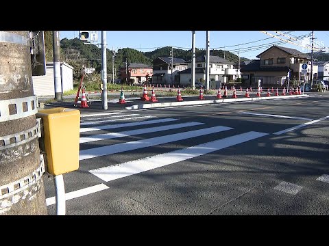 横断歩道渡っていた女子中学生2人、乗用車にはねられけが 現場には押しボタン式の信号機＝浜松市天竜区