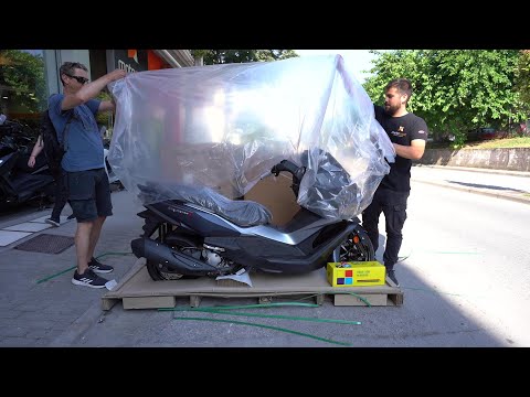 unboxing SYM CRUISYM 300cc scooter new color 2023 grey blue