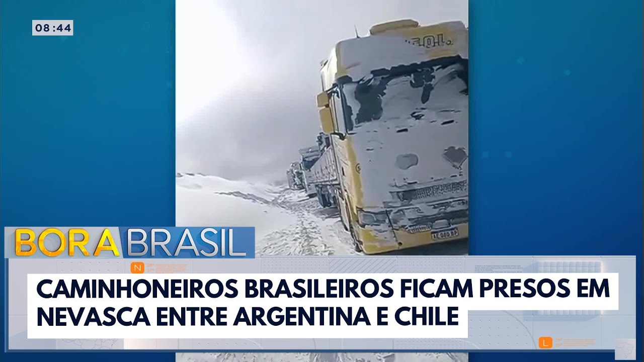 Caminhoneiros brasileiros ficam presos em nevasca em fronteira entre Argentina e Chile
